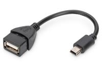 Digitus USB 2.0 Adapter [1x Mini-USB 2.0 B stekker - 1x USB 2.0 bus A] DIGITUS - USB Adapter / Konverter, OTG 20.00 cm - thumbnail