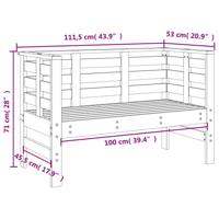3-delige Loungeset massief grenenhout wit - thumbnail