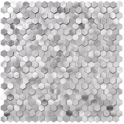 Zelfklevende Mozaïektegel Mini Hexagon Zilver 308x298mm