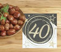Servetten 40 Jaar Zwart & Goud Chique - thumbnail