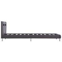 Bedframe met LED kunstleer grijs 90x200 cm - thumbnail