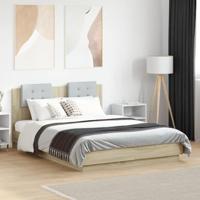 Bedframe met hoofdeinde bewerkt hout sonoma eiken 120x190 cm - thumbnail