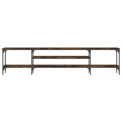 Tv-meubel 201x35x45 cm bewerkt hout en ijzer gerookt eikenkleur Tv-meubel 201x35x45 cm bewerkt hout en ijzer gerookt eikenkleur