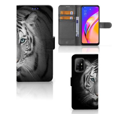 OPPO Reno5 Z | A94 5G | Telefoonhoesje | Met pasjeshouder | Tijger