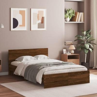 Bedframe met hoofdeinde bruin eikenkleur 120x200 cm