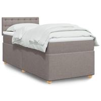 Boxspring met matras stof taupe 90x200 cm - thumbnail