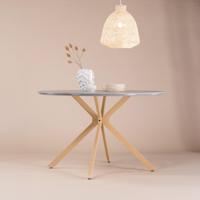 Nohr Ronde Eettafel 'Chenell' Marmerlook, 120cm, kleur grijs - thumbnail