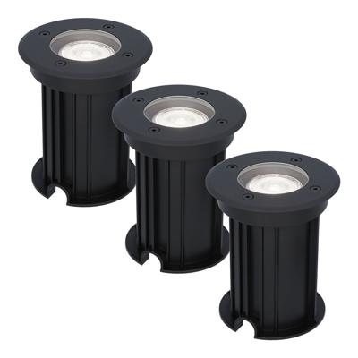 Set van 3 Maisy LED Grondspots Rond - Dimbaar - GU10 - 6500K daglicht wit - 4 Watt 345 Lumen - Rond - Ø12cm - Tuinspot - Oprit - Zwart - IP67 waterdicht Set van 3 Maisy LED Grondspots Rond - Dimbaar - GU10 - 6500K daglicht wit - 4 Watt 345 Lumen - Rond - Ø12cm - Tuinspot - Oprit - Zwart - IP67 waterdicht