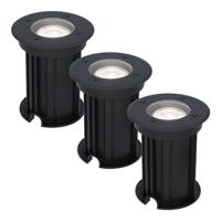 Set van 3 Maisy LED Grondspots Rond - Dimbaar - GU10 - 6500K daglicht wit - 4 Watt 345 Lumen - Rond - Ø12cm - Tuinspot - Oprit - Zwart - IP67 waterdicht - thumbnail
