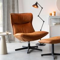 ZILT Draaifauteuil 'Belisama' Lederlook, kleur Cognac - thumbnail