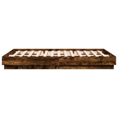 Bedframe met LED-verlichting gerookt eikenkleurig 120x200 cm