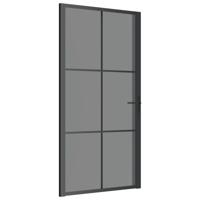 Binnendeur 102,5x201,5 cm ESG-glas en aluminium zwart - thumbnail