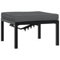 3-delige Loungeset met kussens aluminium zwart - thumbnail