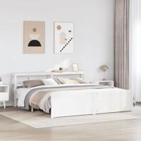 Bedframe met hoofdeinde zonder matras 200x200 cm wit - thumbnail