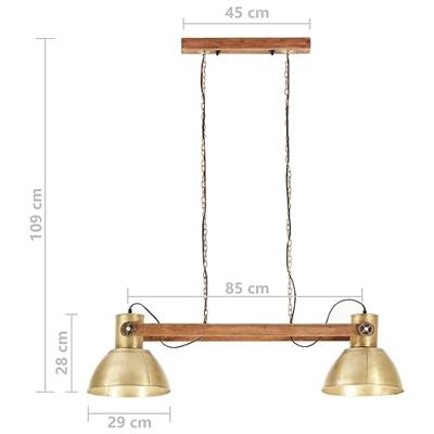 VidaXL Hanglamp industrieel 25 w e27 109 cm messingkleurig