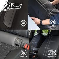 Set van 2 autostoelhoezen voorin - XLCOVER - Airbag compatibel - Zwart - Hoezen voor stoelen en hoofdsteunen - thumbnail