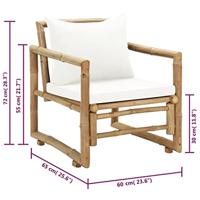 Tuinstoelen 2 st met kussens bamboe - thumbnail