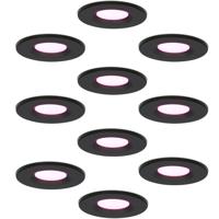 Set van 10 Venezia smart inbouwspots - IP65 waterdicht - 6 Watt 450 lumen - Wifi + Bluetooth - RGBWW - Google Home, Amazon Alexa en Siri - Zwart - Voor binnen, buiten en badkamer - thumbnail