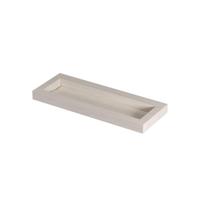 INK Pitch Wastafel keramische slab centraal met drain en front en side skirts zonder kraangat 120x45x9 Travertin mat - thumbnail
