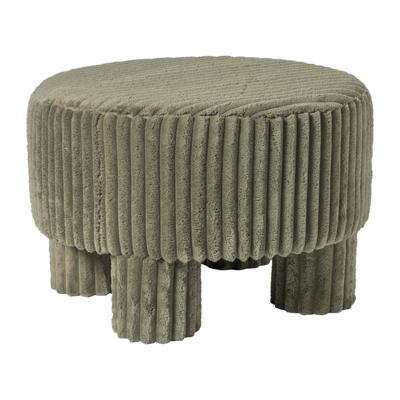Poef Nora ribstof XL - groen - ø60x40 cm Poef Nora ribstof XL - groen - ø60x40 cm