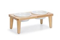 Designed by Lotte Diner set Djeha - hondenvoer bak - hout - 40 x 21 x 14,8 - thumbnail