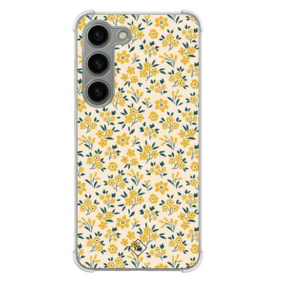Samsung Galaxy S23 siliconen shockproof hoesje - Yellow garden