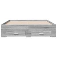 Bedframe met lades bewerkt hout grijs sonoma eiken 120x190 cm - thumbnail