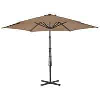 Tuinparasol met stalen paal 300 cm taupe - thumbnail