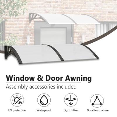 Deurluifel 150x80 cm polycarbonaat zwart en transparant Deurluifel 150x80 cm polycarbonaat zwart en transparant