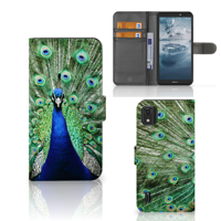 Nokia C2 2nd Edition | Telefoonhoesje | Met pasjeshouder | Pauw - thumbnail