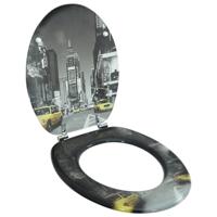 VidaXL Toiletbril van mdf met new york dessin - thumbnail