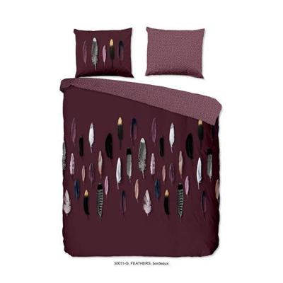 Good Morning Dekbedovertrek "veren" - Rood - (140x200/220 cm) - Katoen