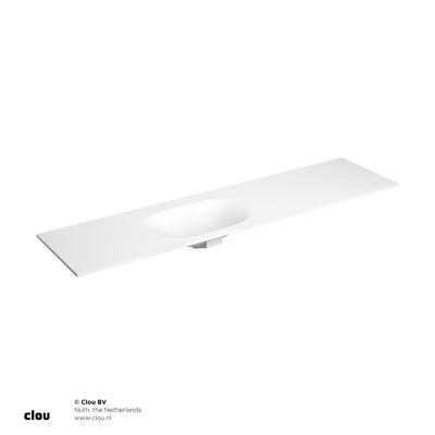 Clou Hammock Wastafelblad Enkele Waskom Links 190cm Compositie 34 Aluite Mat Wit