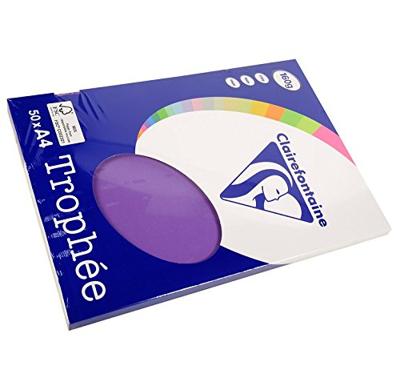 Paars A4 papier 160 gram 50 vel Clairefontaine Trophée Paars A4 papier 160 gram 50 vel Clairefontaine Trophée