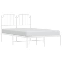 Bedframe met hoofdbord metaal wit 120x200 cm - thumbnail