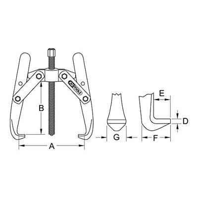 KS Tools 6203608 Poelietrekker Aantal haken: 2