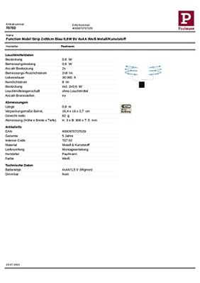 Paulmann 70702 LED-strip complete set Met batterijbox 6 V 800 mm Blauw 1 stuk(s)