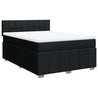 Boxspring met matras stof zwart 140x200 cm - thumbnail