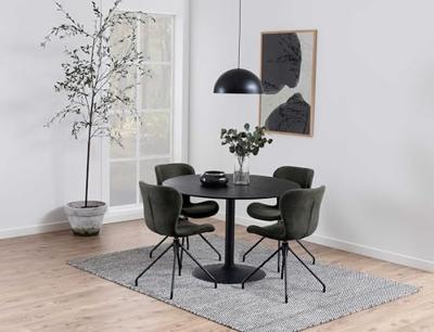 Sohome Ronde Eettafel 'Elsa' 110cm, kleur Zwart Sohome Ronde Eettafel 'Elsa' 110cm, kleur Zwart