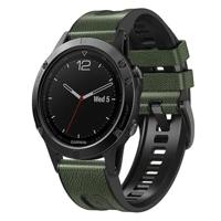 By Qubix - leer + siliconen bandje - Groen - Compatible met Garmin Fenix 8-51mm - Compatible Garmin bandje - thumbnail