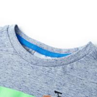 Kindershirt met korte mouwen 140 gemleerd blauw - thumbnail