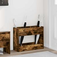 Paraplu Standaard Gerookt eiken 65 x 24 x 50 cm Bewerkt hout - thumbnail