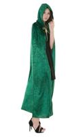 Spooktacular Creations Gevoerde fluwelen cape met capuchon, Halloween, dames, heksencape, kostuumaccessoire - thumbnail