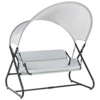 Beliani - SOLAGNA - Schommelbank 3-zits - Lichtgrijs - Staal - thumbnail