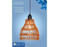 Hanglamp wicker LED warm wit I Lumineo - Lumineo - thumbnail