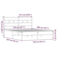 Bedframe zonder matras hout sonoma eikenkleurig 150x200 cm - thumbnail