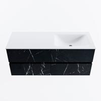 MONDIAZ VICA 120cm badmeubel onderkast Marquina 4 lades. Wastafel CLOUD rechts 1 kraangat, kleur Talc. - thumbnail