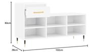 VidaXL Schoenenkast 102x36x60 cm bewerkt hout hoogglans wit - thumbnail
