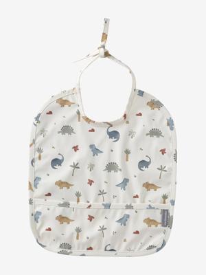 Geplastificeerd rond slabbetje wit, bedrukt