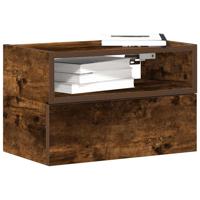 Nachtkastje wandgemonteerd 45x26x28,5 cm gerookt eikenkleurig - thumbnail